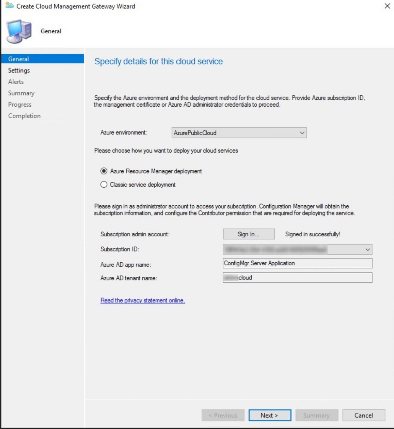 Setup SCCM Cloud Management Gateway SCCM CMG