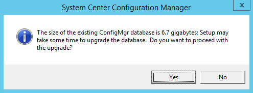 SCCM installation testdbupgrade