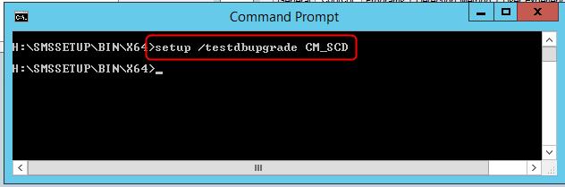 SCCM installation testdbupgrade