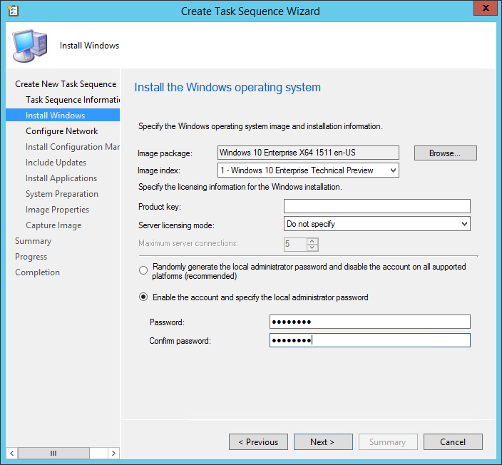SCCM Windows 10 Build and Capture Task Sequence