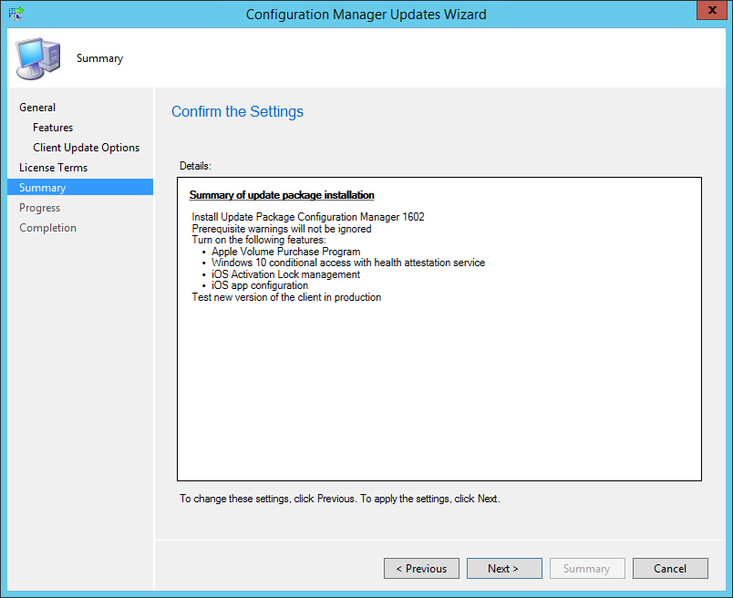 SCCM 1602 upgrade guide