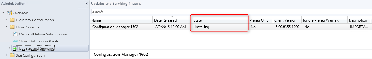 SCCM 1602 upgrade guide