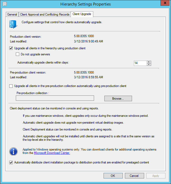 SCCM 1602 upgrade guide