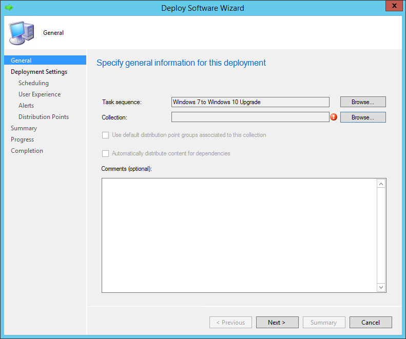 SCCM Task Sequence Upgrade