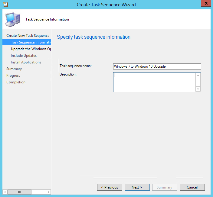 SCCM Task Sequence Upgrade