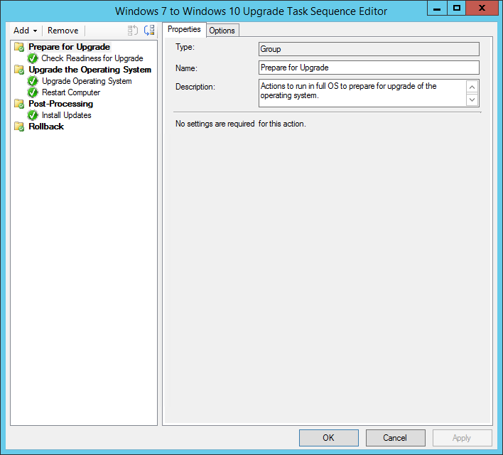 SCCM Task Sequence Upgrade