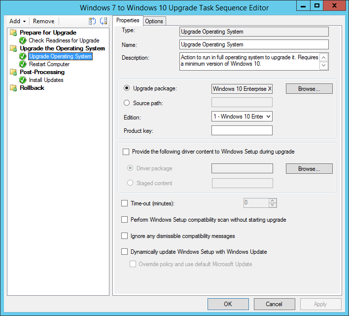 SCCM Task Sequence Upgrade