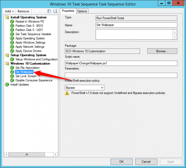 SCCM Windows 10 Customization using Task Sequences