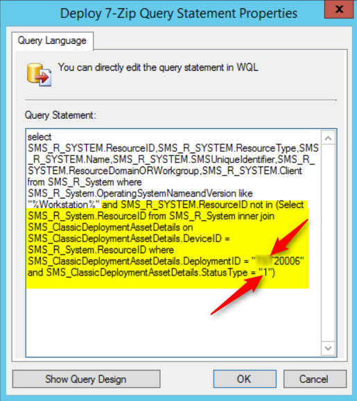 SCCM dynamic queries