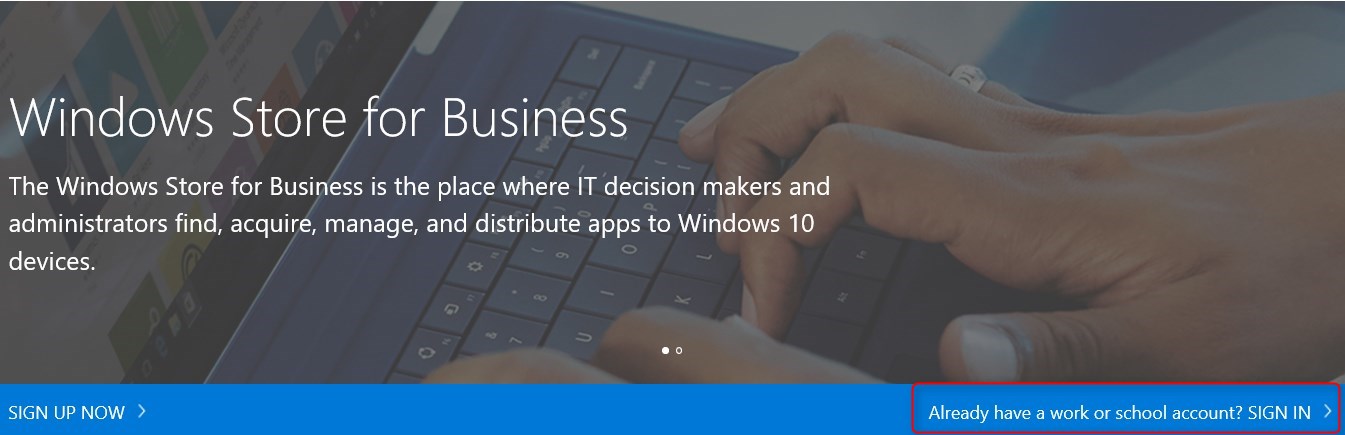 SCCM Windows Store for Business integration