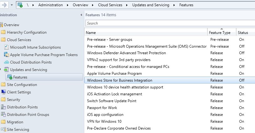 SCCM Windows Store for Business integration