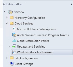 SCCM Windows Store for Business integration