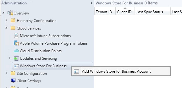 SCCM Windows Store for Business integration