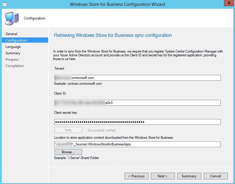 SCCM Windows Store for Business integration