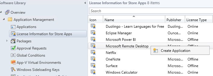 SCCM Windows Store for Business integration