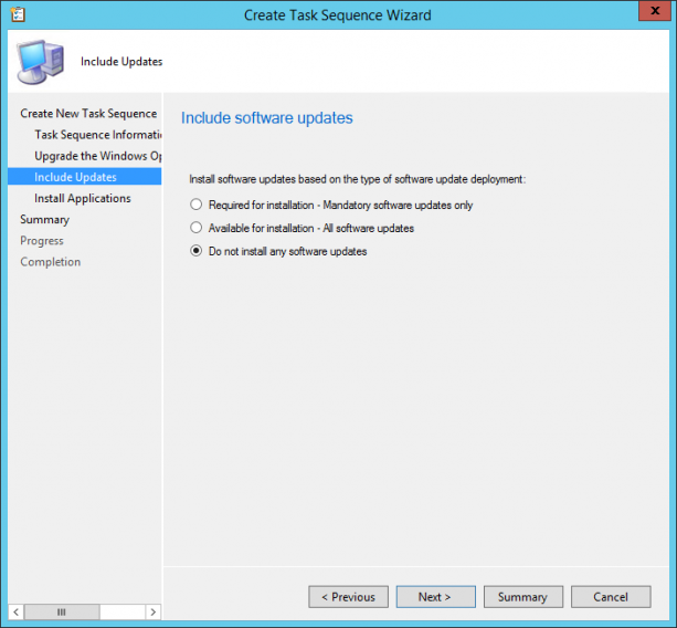 Upgrade Windows 10 using SCCM Task Sequence