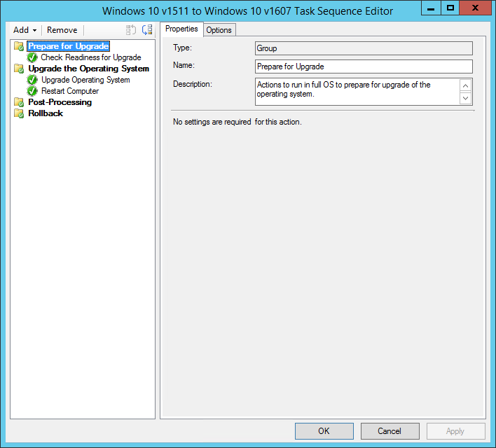 Windows 10 SCCM Task Sequence Upgrade