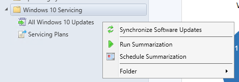 sccm windows 10 servicing plans