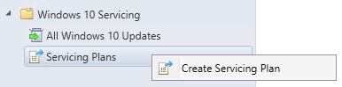sccm windows 10 servicing plans