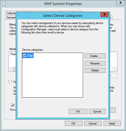 SCCM Device Categories