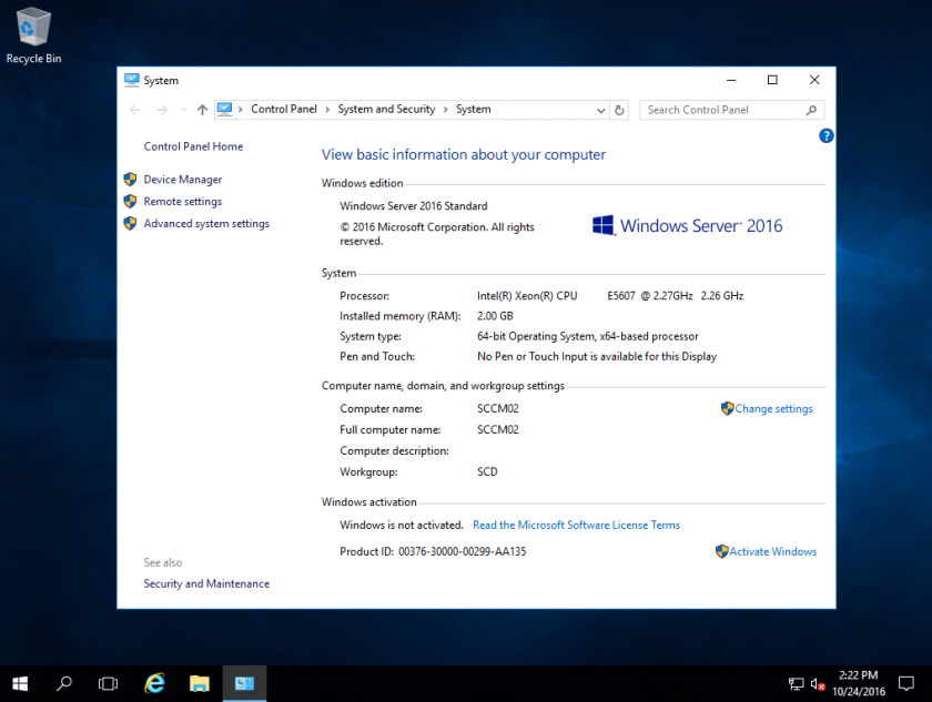 Deploy Windows 2016 using SCCM Task Sequence