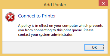 Windows 10 point print UAC
