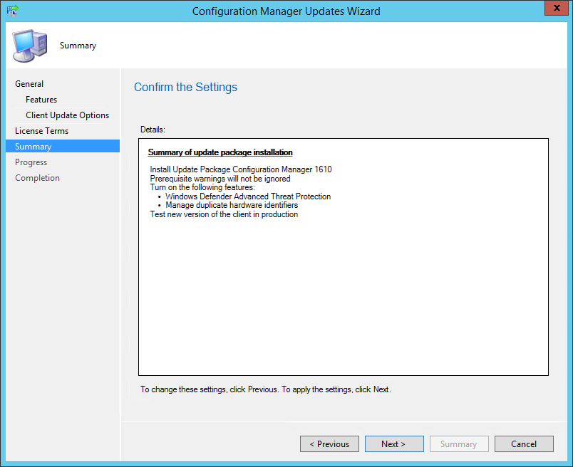 SCCM 1610 upgrade guide