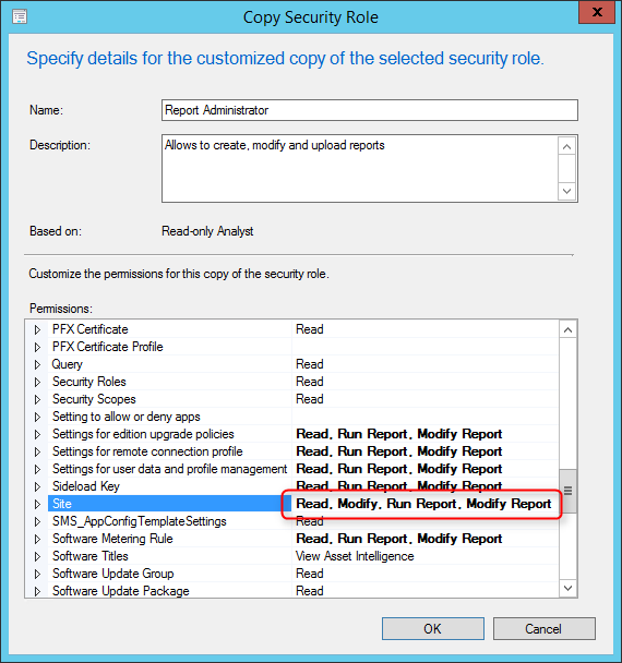 SCCM Report Administrator Role