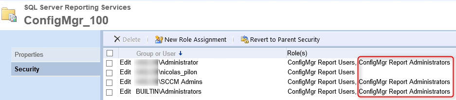 SCCM Report Administrator Role