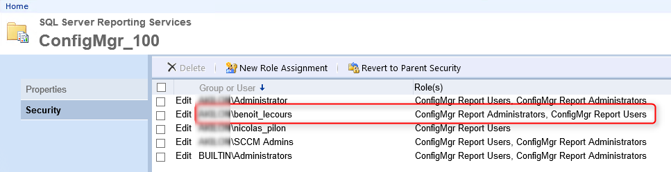 SCCM Report Administrator Role