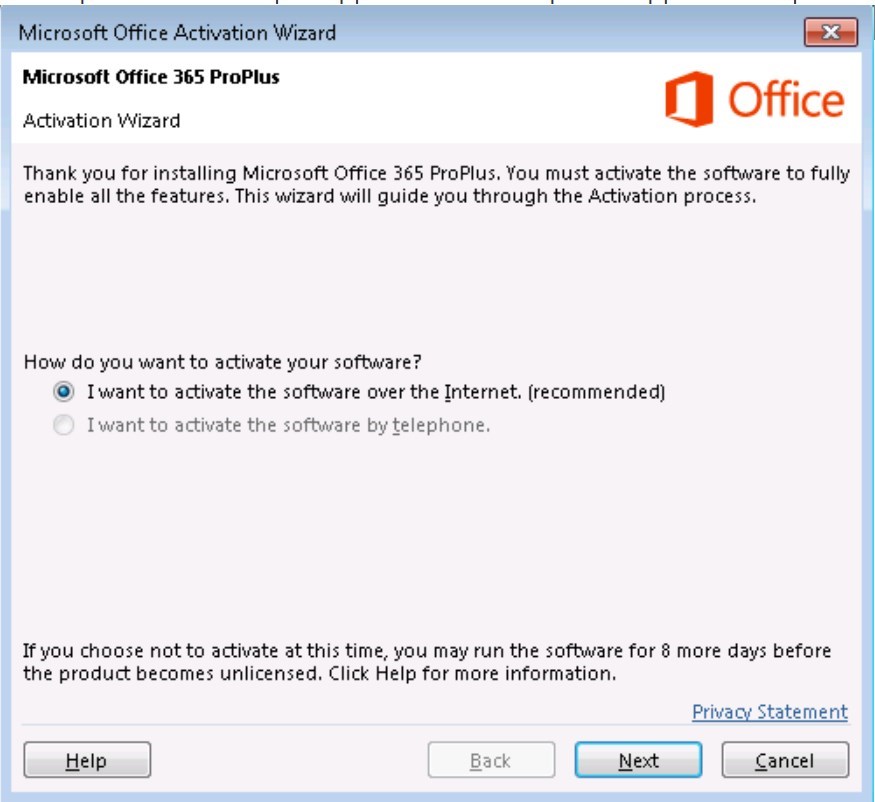 Office 365 2016 Activation Problem Upgrade