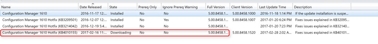 SCCM 1610 Update Rollup 3