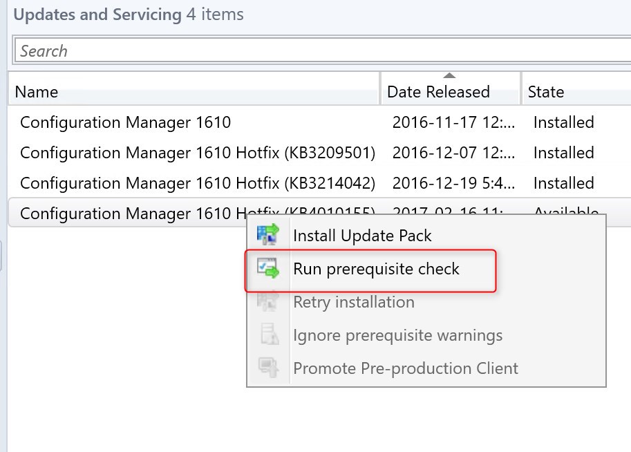 SCCM 1610 Update Rollup 3