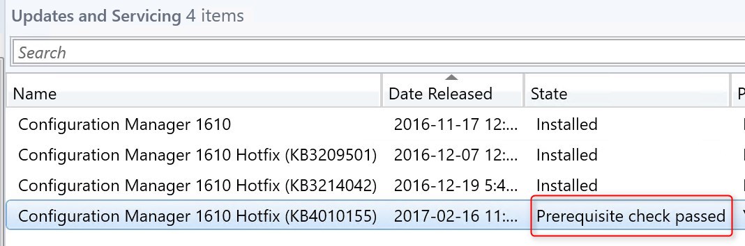 SCCM 1610 Update Rollup 3