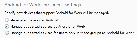 SCCM Android for Work
