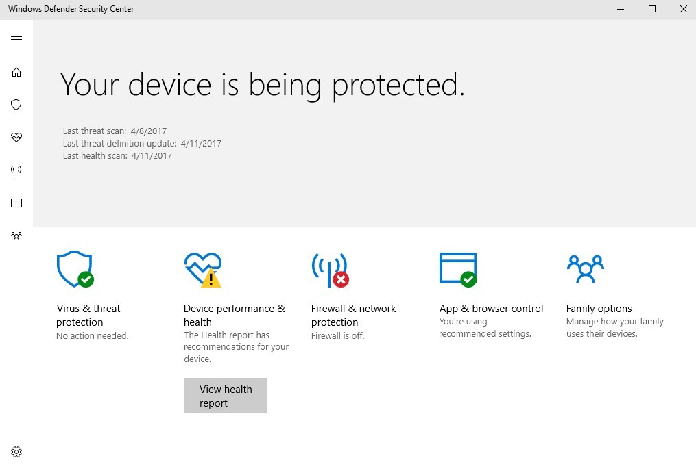 Windows 10 Creators Update Endpoint Protection