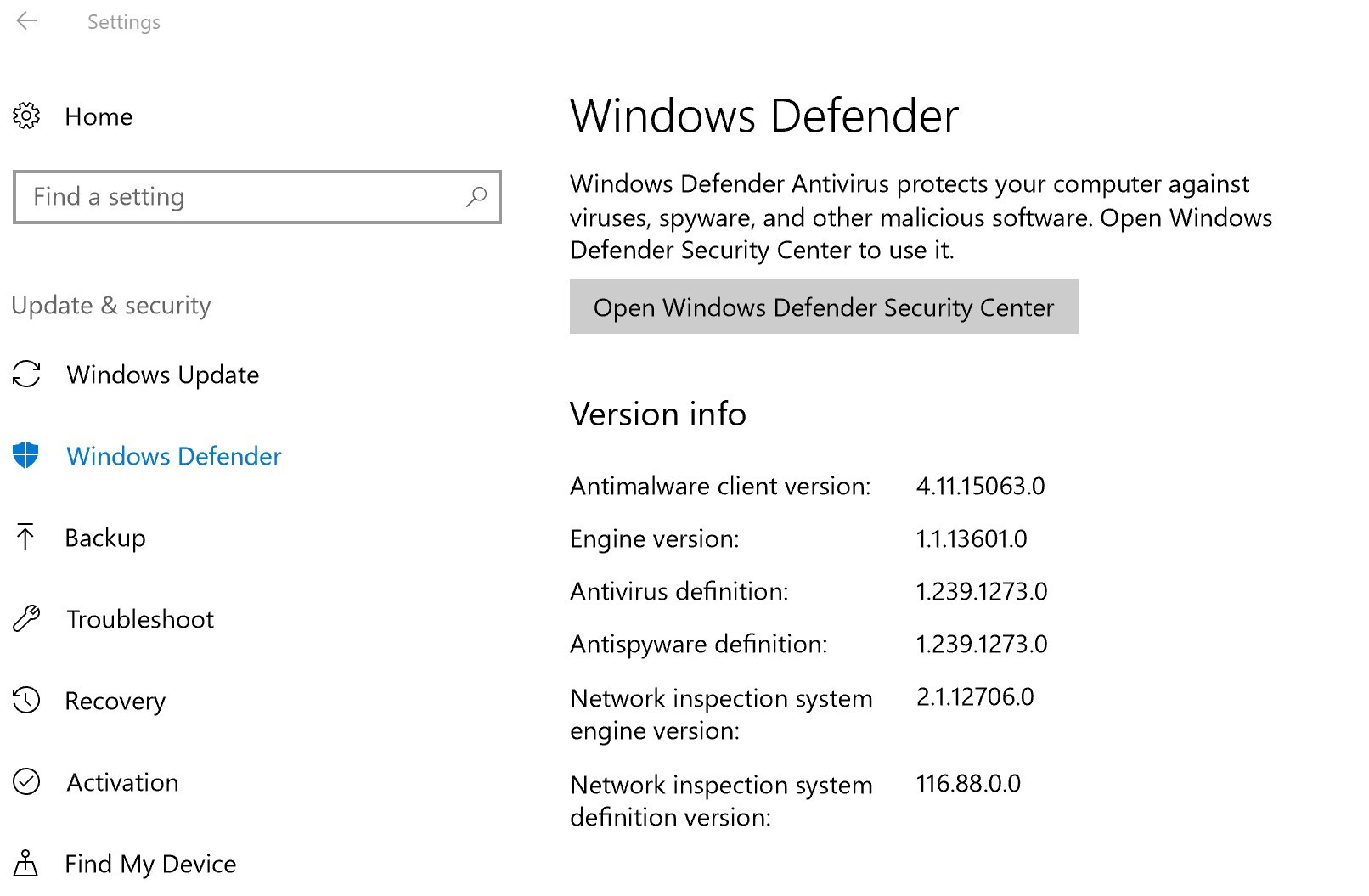 Windows 10 Creators Update Endpoint Protection