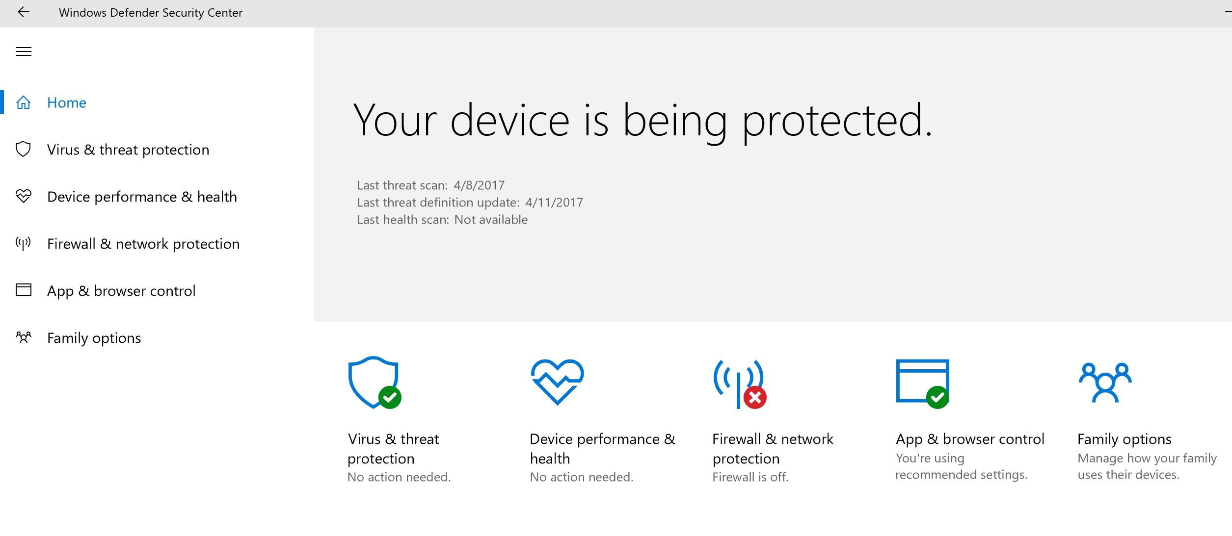 Windows 10 Creators Update Endpoint Protection