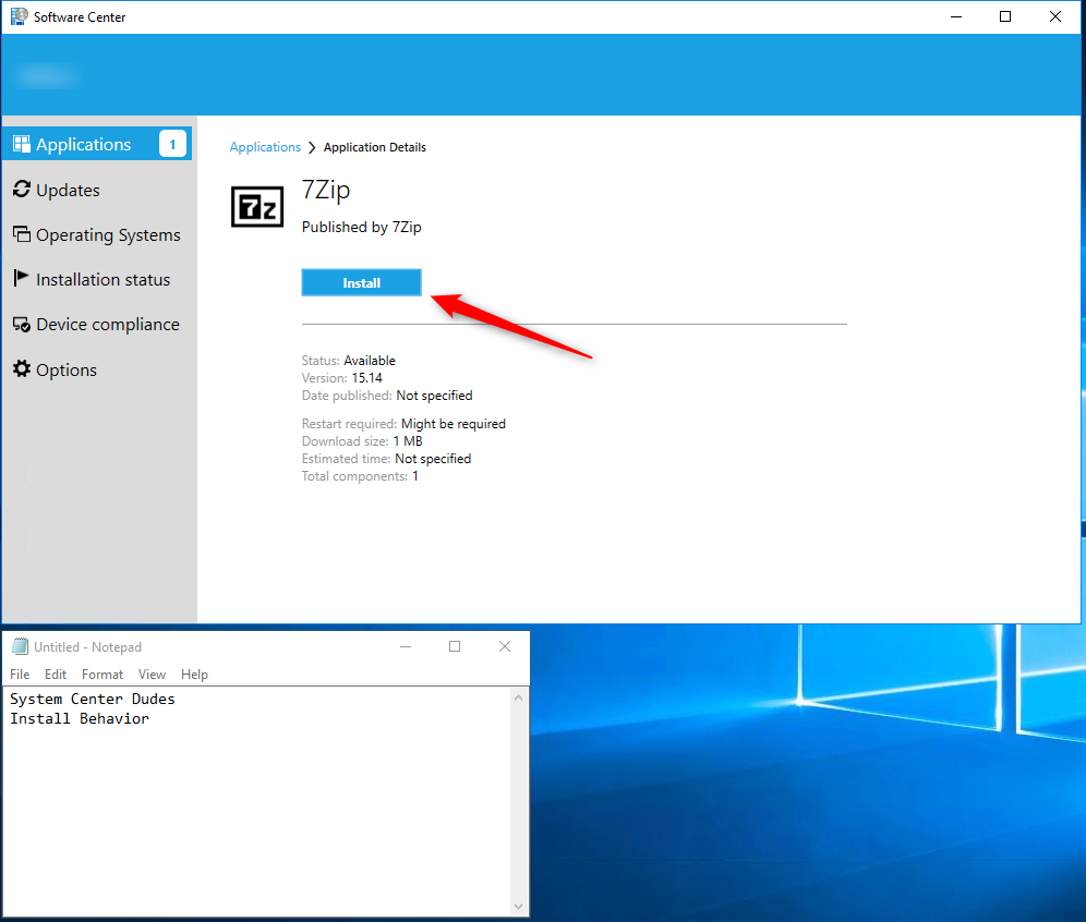 SCCM Install Behavior for Applications
