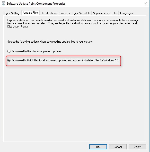 SCCM Express installation files