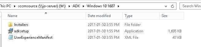 SCCM Update Windows ADK