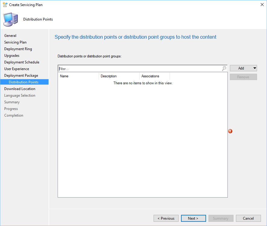 SCCM Windows 10 1703 Servicing Plans