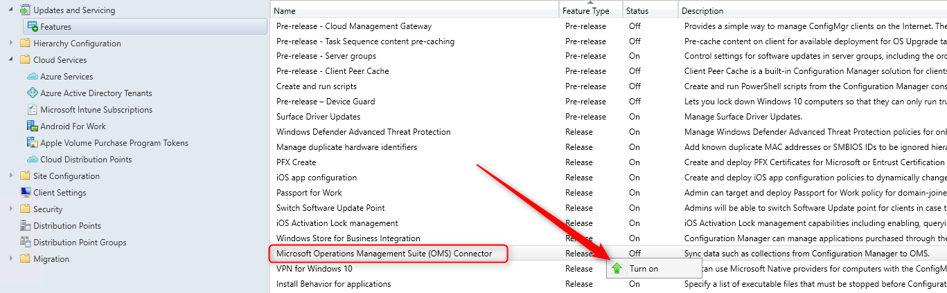 SCCM OMS Connector