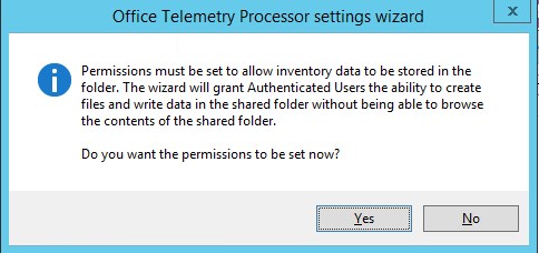 Telemetry dashboard Office 2016