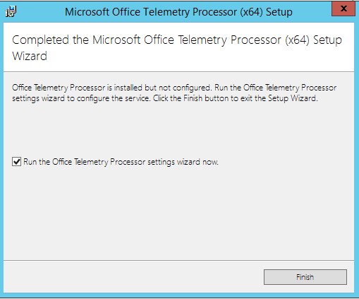 Telemetry dashboard Office 2016