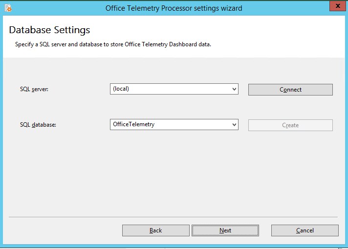 Telemetry dashboard Office 2016