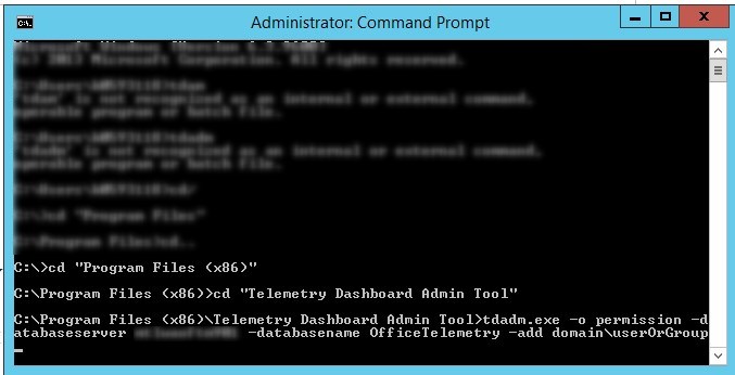 Telemetry dashboard Office 2016