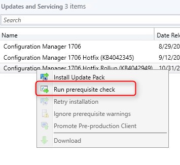 SCCM 1706 Update Rollup 1