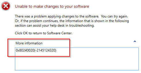 SCCM Windows 10 Feature Update Error 0xC1900208