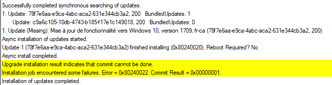 SCCM Windows 10 Feature Update Error 0xC1900208